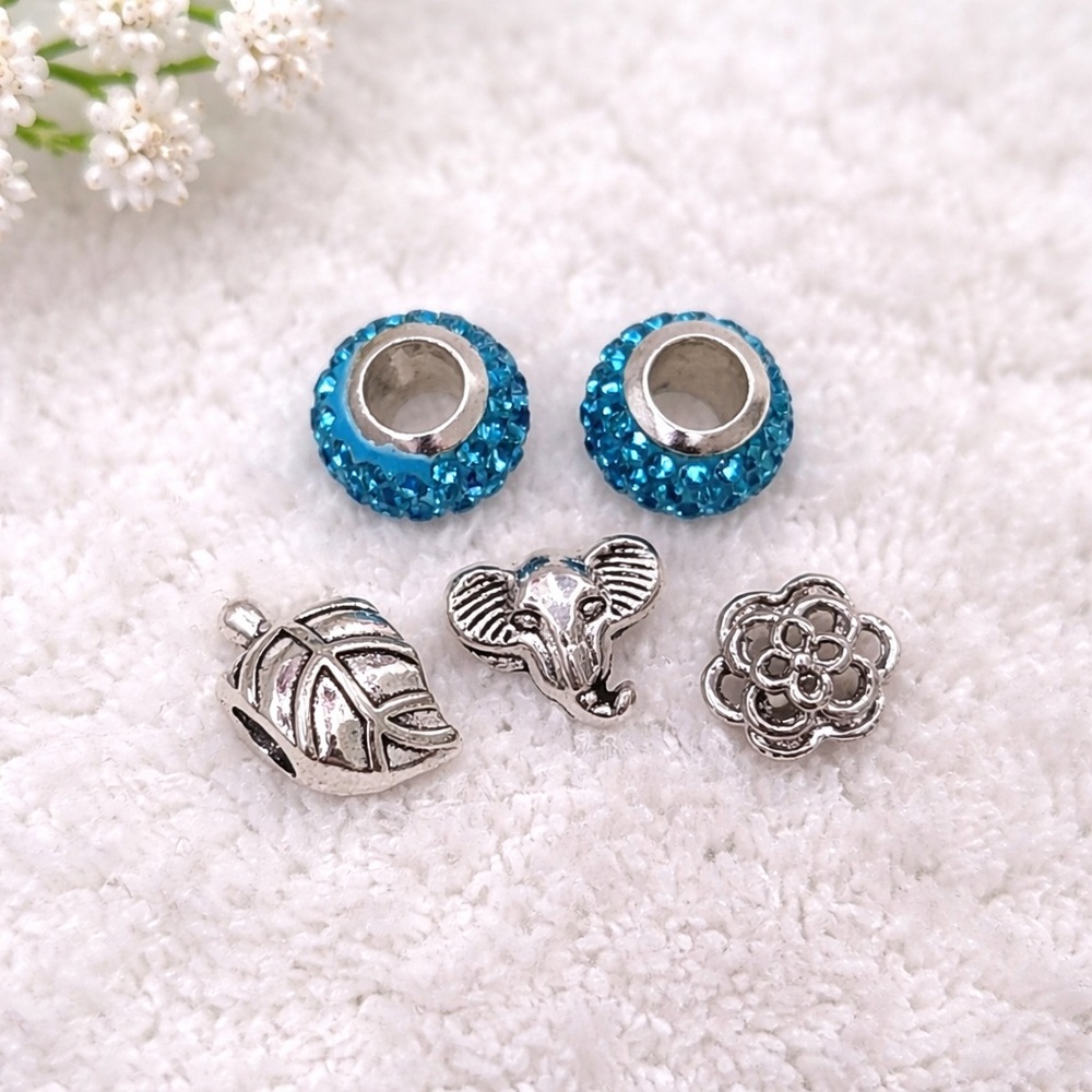 Set of 5 Silver Bracelet Charms